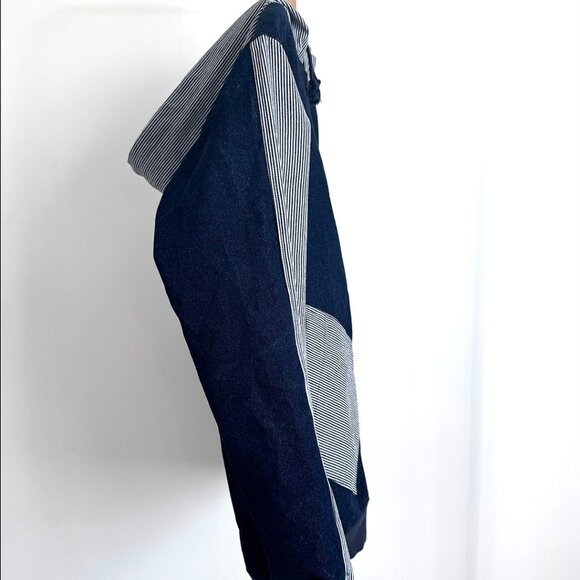 Denim + Hickory Stripe Hoodie Jacket - Picture 3 of 8